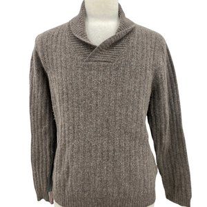 Borgo Ognissanti 28 Men’s Casual Brown Knit Cotton Sweater Shawl Collar Size XL